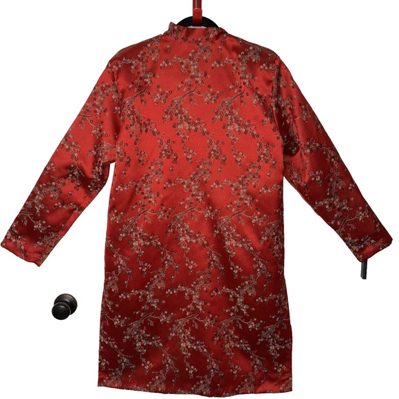 Vtg 80s Saks Ruth Norman NY Womens Jacket Size Med Asian Cheongsam Style Red USA - Picture 11 of 15